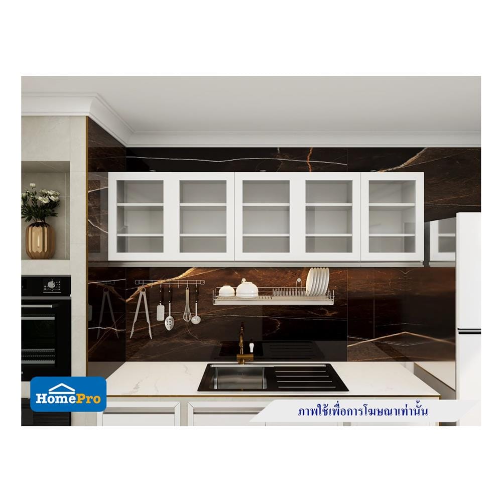 ตู้แขวนบานกระจกเปิดคู่ STARMARK BLANCE W8060G GWH V1 สีขาว