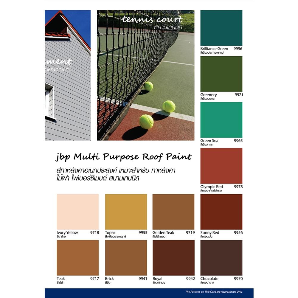 สีทาหลังคา JBP 9921 สีเขียวมรกต กึ่งเงา 1 แกลลอน