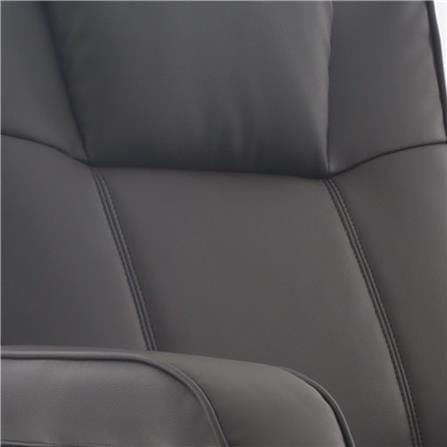 เก้าอี้ปรับเอนนอนขาหมุนพร้อมที่พักเท้า FURDINI SCANDIC PVC สีน้ำตาล_5