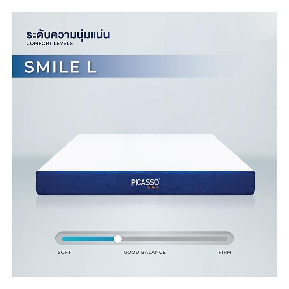ที่นอนไฮบริด 5 ฟุต สุญญากาศ PICASSO COMFORT รุ่น SMILE-L พร้อมชุดเครื่องนอน 5 ชิ้น