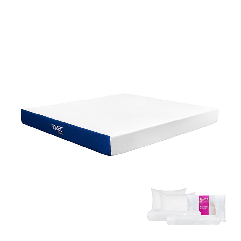ที่นอนไฮบริด 6 ฟุต สุญญากาศ PICASSO COMFORT  รุ่น SMILE-L พร้อมชุดเครื่องนอน 5 ชิ้น