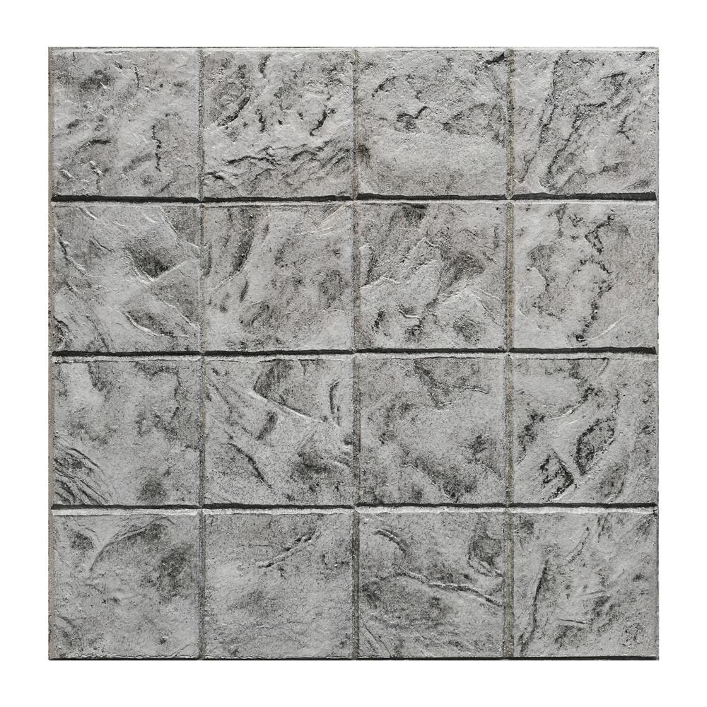 กระเบื้องคอนกรีตปูพื้น DURAONE STAMP PAVE SMART ROCK 40X40 ซม. สีเทา