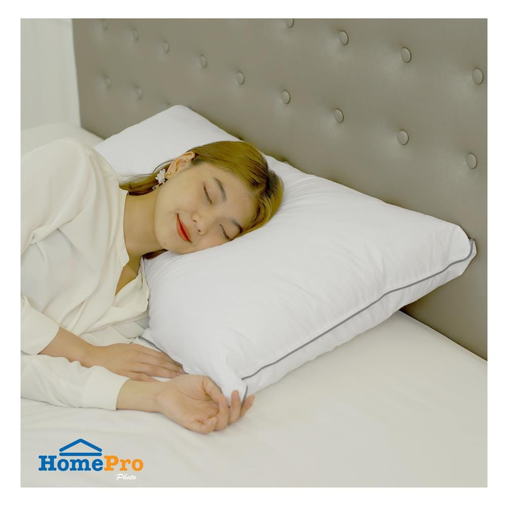 หมอนหนุน ใยบอลไมโครไฟเบอร์ HOME LIVING STYLE EXTRA LUXURY 22x35 นิ้ว สีขาว