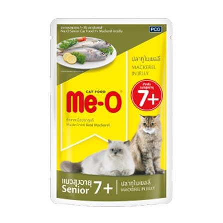 อาหารเปียกแมว MEO POUCH SENIOR MACKEREL IN JELLY 80 ก.