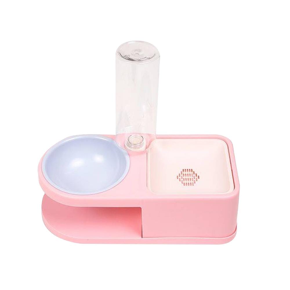 ชามให้อาหารพร้อมขวดน้ำ PANDO FEEDER MANUAL สีชมพู