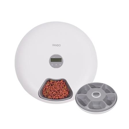 เครื่องให้อาหารสัตว์เลี้ยง PANDO PET SPIN FEEDER 6 ช่อง สีขาว_0