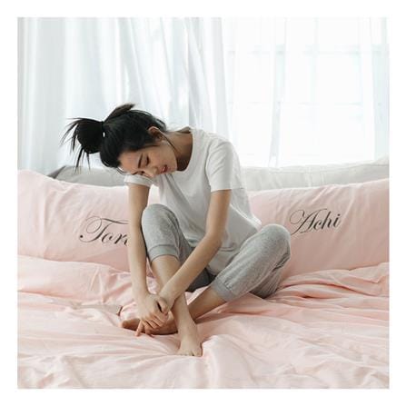 ชุดผ้าปูที่นอน 6 ฟุต 5 ชิ้น BENEATH PEONY สีชมพู_2