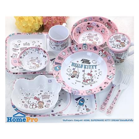ถ้วยหูเมลามีนพร้อมฝา 450 มล. SUPERWARE KITTY DREAM_5