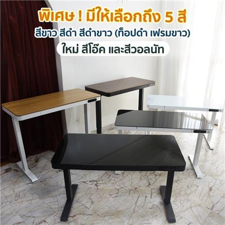 โต๊ะปรับระดับไฟฟ้า DESKSPACE DESK3 120 ซม. สีโอ๊ค/ขาว_4