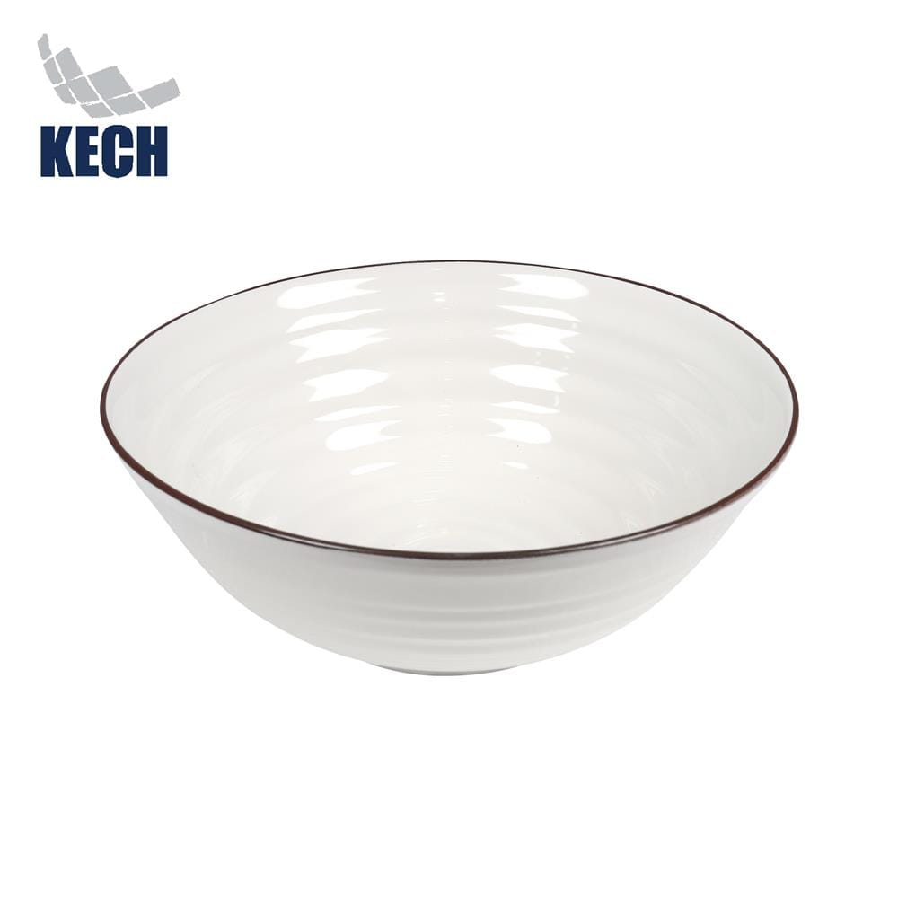 ชามเซรามิก 7 นิ้ว KECH LONN ขอบน้ำตาล