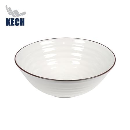 ชามเซรามิก 7 นิ้ว KECH LONN ขอบน้ำตาล_0