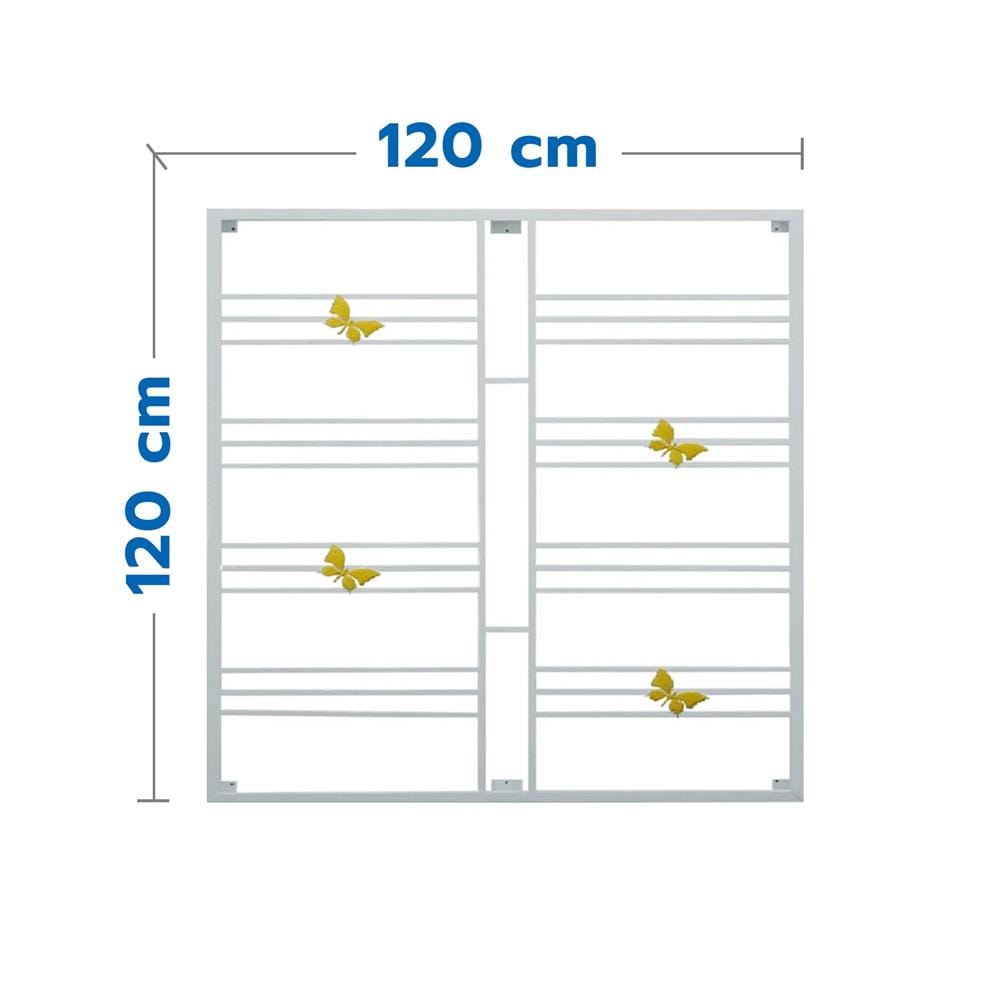เหล็กดัดหน้าต่าง MHOLARN ผีเสื้อ 120x120 ซม. สีขาว