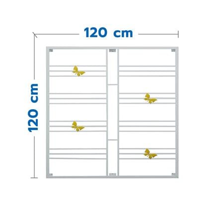 เหล็กดัดหน้าต่าง MHOLARN ผีเสื้อ 120x120 ซม. สีขาว_0