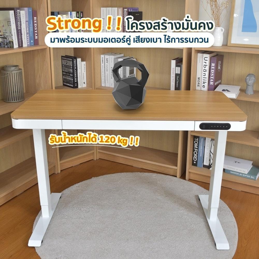 โต๊ะปรับระดับไฟฟ้า DESKSPACE DESK3 120 ซม. สีดำ