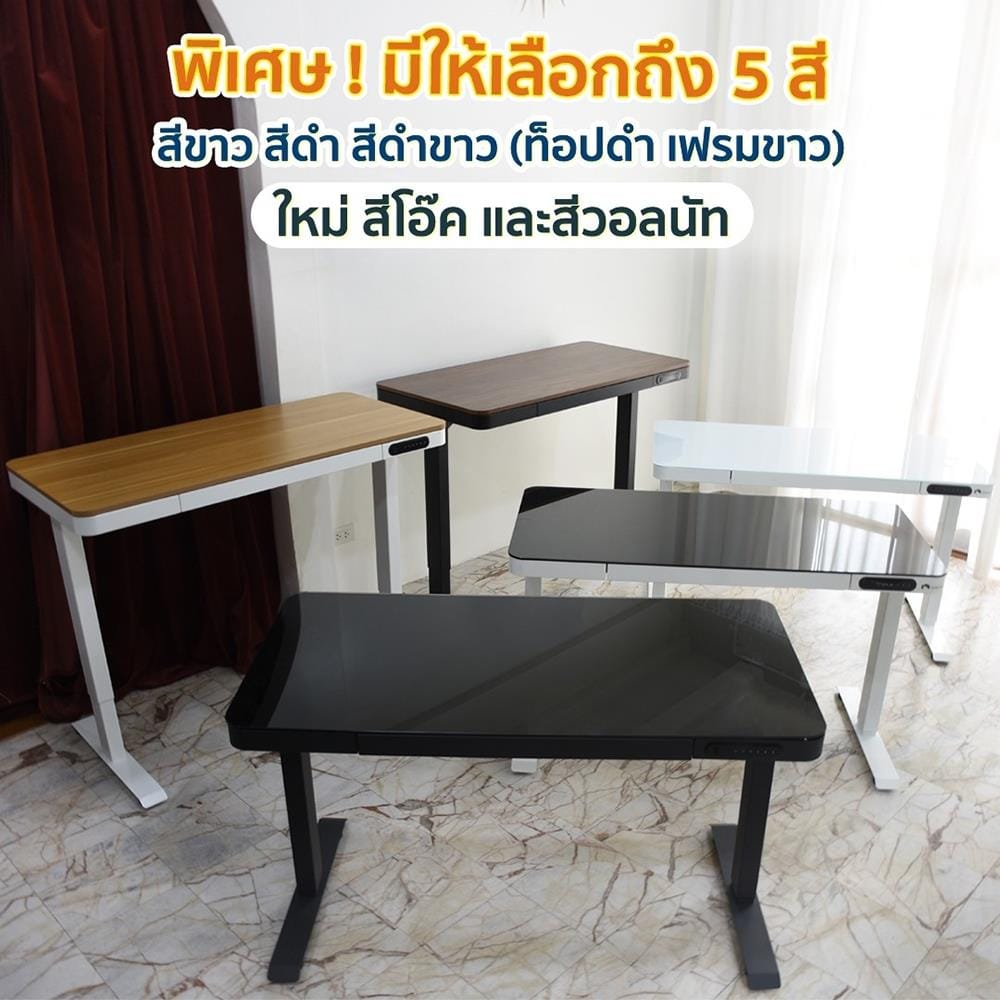 โต๊ะปรับระดับไฟฟ้า DESKSPACE DESK3 120 ซม. สีดำ