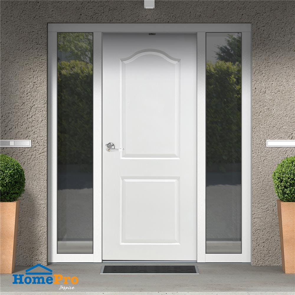 ประตูภายนอก UPVC AZLE L-85 80X200 ซม. สีขาว เจาะลูกบิด