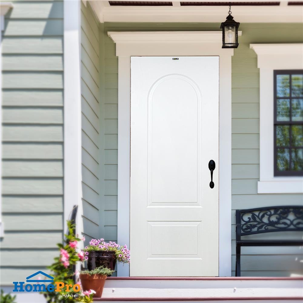 ประตูภายนอก UPVC เจาะลูกบิด AZLE PZ N2 80x200 ซม. สีขาว