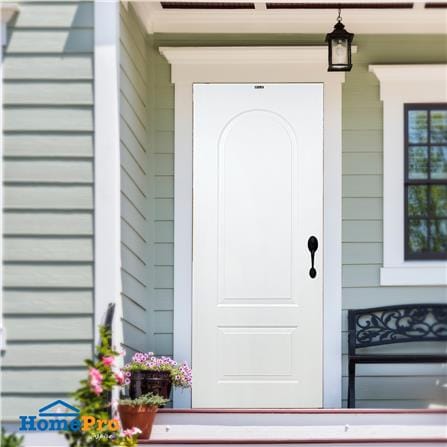 ประตูภายนอก UPVC เจาะลูกบิด AZLE PZ N2 80x200 ซม. สีขาว_3