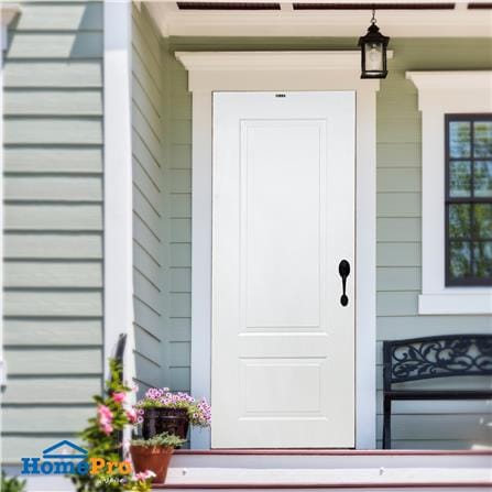 ประตูภายนอก UPVC เจาะลูกบิด AZLE PZ N1 80x200 ซม. สีขาว_3