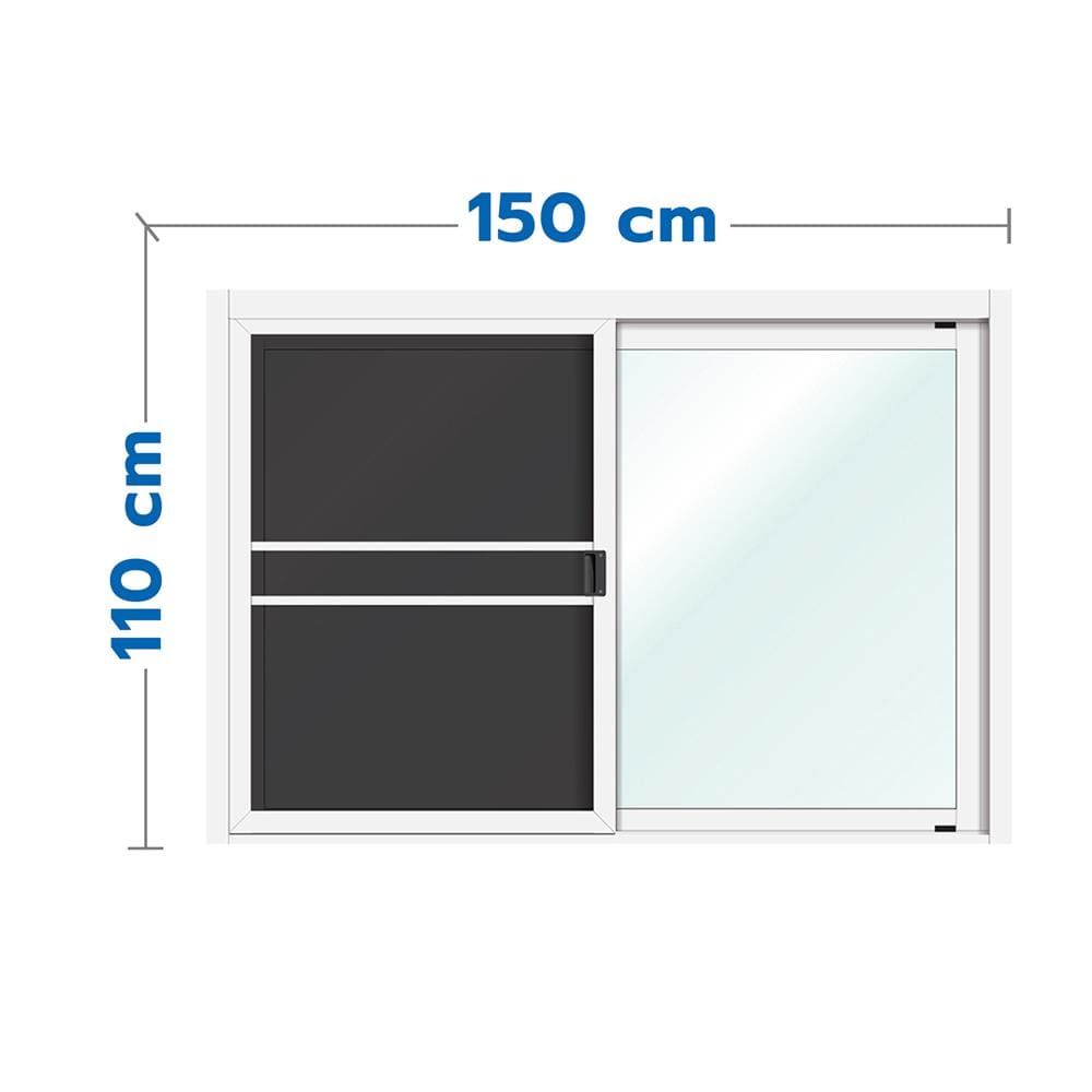 หน้าต่างบานเลื่อน อะลูมิเนียม S-S มุ้ง LYNN OK 150X110 ซม. สีขาว