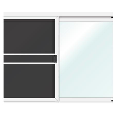 หน้าต่างบานเลื่อน อะลูมิเนียม S-S มุ้ง LYNN OK 150X110 ซม. สีขาว_2