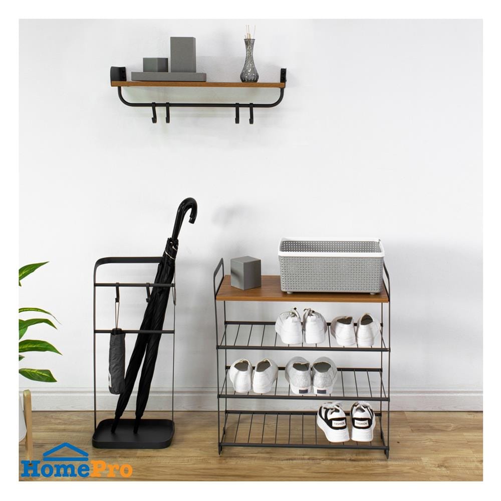 ชั้นติดผนังพร้อมขอแขวน STACKO FLEXI 60x20x20 ซม. สีเทา