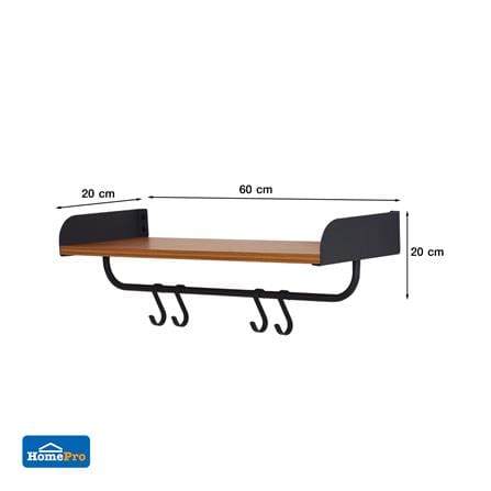 ชั้นติดผนังพร้อมขอแขวน STACKO FLEXI 60x20x20 ซม. สีเทา_7