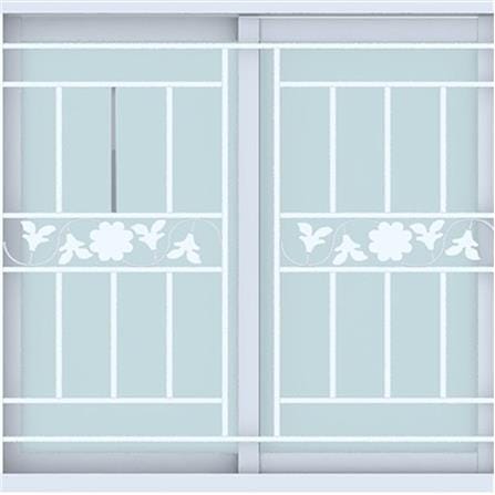 หน้าต่างบานเลื่อน UPVC S-S เหล็กดัด มุ้ง WINDOW ASIA ลายทานตะวัน (ขาว) 100X100 ซม. สีขาว_1