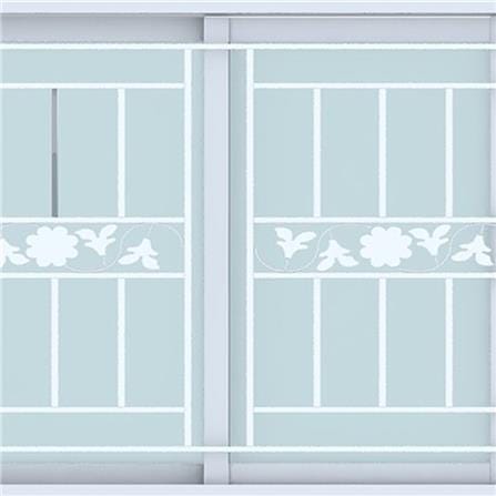 หน้าต่างบานเลื่อน UPVC S-S เหล็กดัด มุ้ง WINDOW ASIA ลายทานตะวัน (ขาว) 120X110 ซม. สีขาว_1