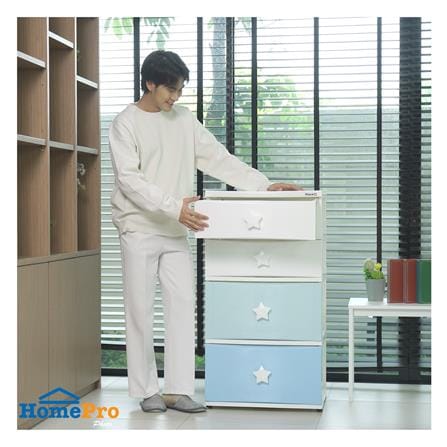 ตู้ลิ้นชัก 4 ชั้น STACKO C12 STAR 56x45x105 ซม. สีขาว/ฟ้า_4