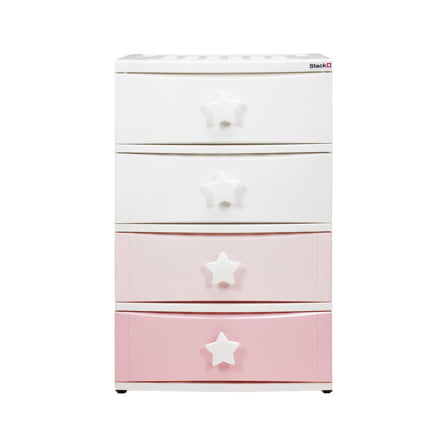 ตู้ลิ้นชัก 4 ชั้น STACKO C5 STAR 56x45x84 ซม. สีชมพู/ขาว_2