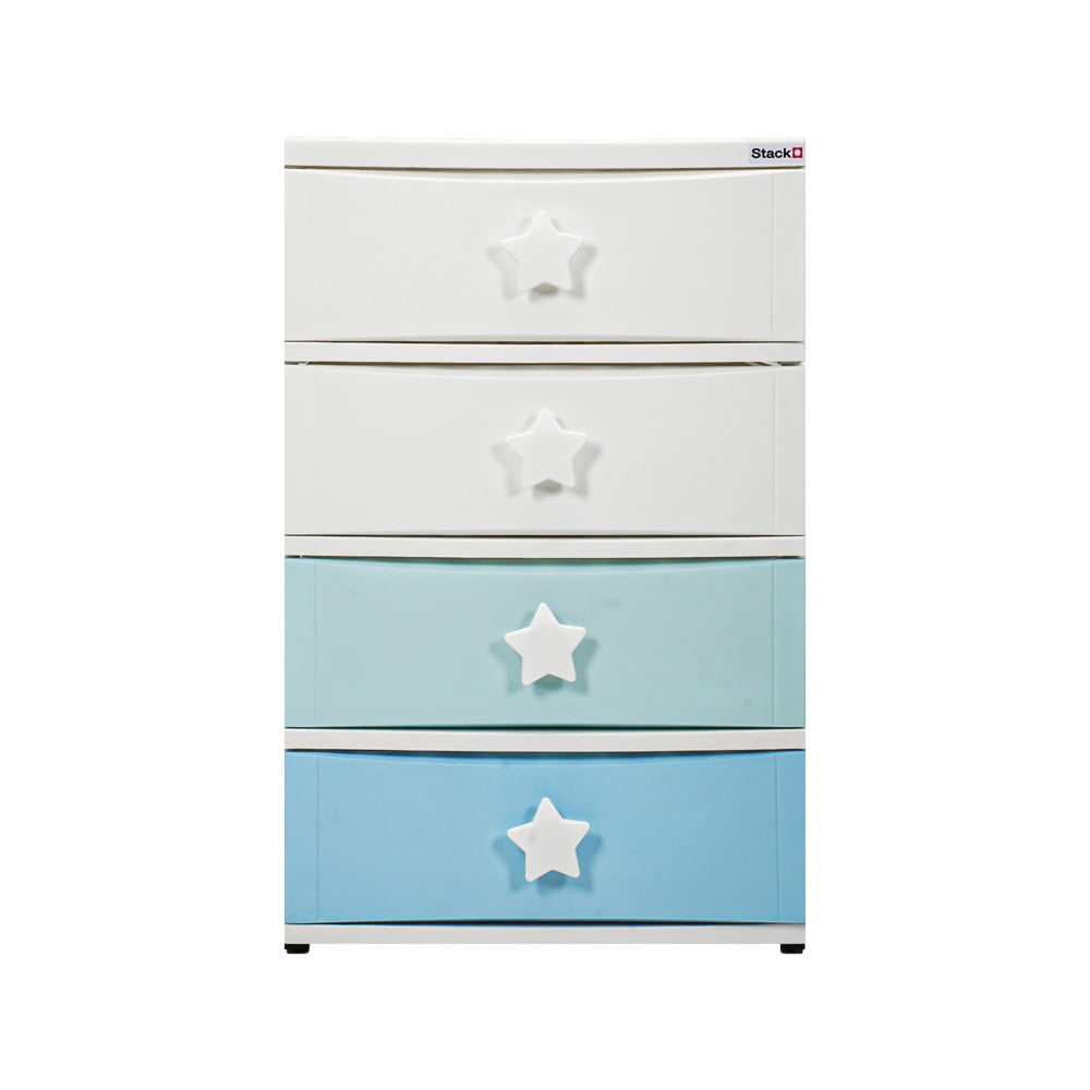 ตู้ลิ้นชัก 4 ชั้น STACKO C5 STAR 56x45x84 ซม. สีขาว/ฟ้า
