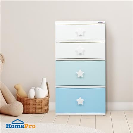 ตู้ลิ้นชัก 4 ชั้น STACKO C5 STAR 56x45x84 ซม. สีขาว/ฟ้า_3