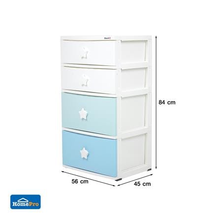 ตู้ลิ้นชัก 4 ชั้น STACKO C5 STAR 56x45x84 ซม. สีขาว/ฟ้า_8