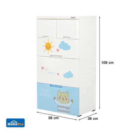 ตู้ลิ้นชัก 4 ชั้น STACKO A58 TINY 58x38x109 ซม. สีขาว/ฟ้า_8