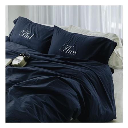 ชุดผ้าปูที่นอน 6 ฟุต 4 ชิ้น BENEATH NAVY BLUE สีน้ำเงินเข้ม_1