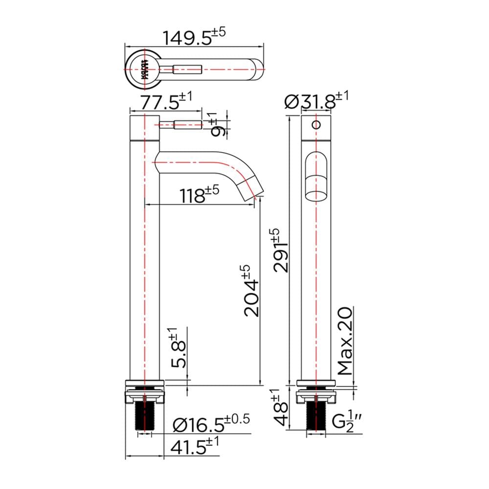 ก๊อกอ่างล้างหน้าเดี่ยว KARAT FAUCET KF-79-101B-63 สีเงิน