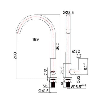 ก๊อกซิงค์เดี่ยวเคาน์เตอร์ KARAT FAUCET KF-49-911-63 สีเงิน_1
