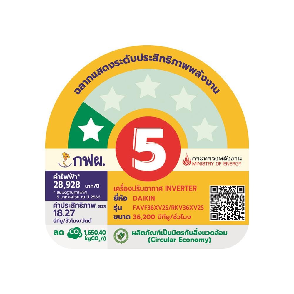 แอร์ผนัง DAIKIN FAVF36XV2S 36200 บีทียู อินเวอร์เตอร์