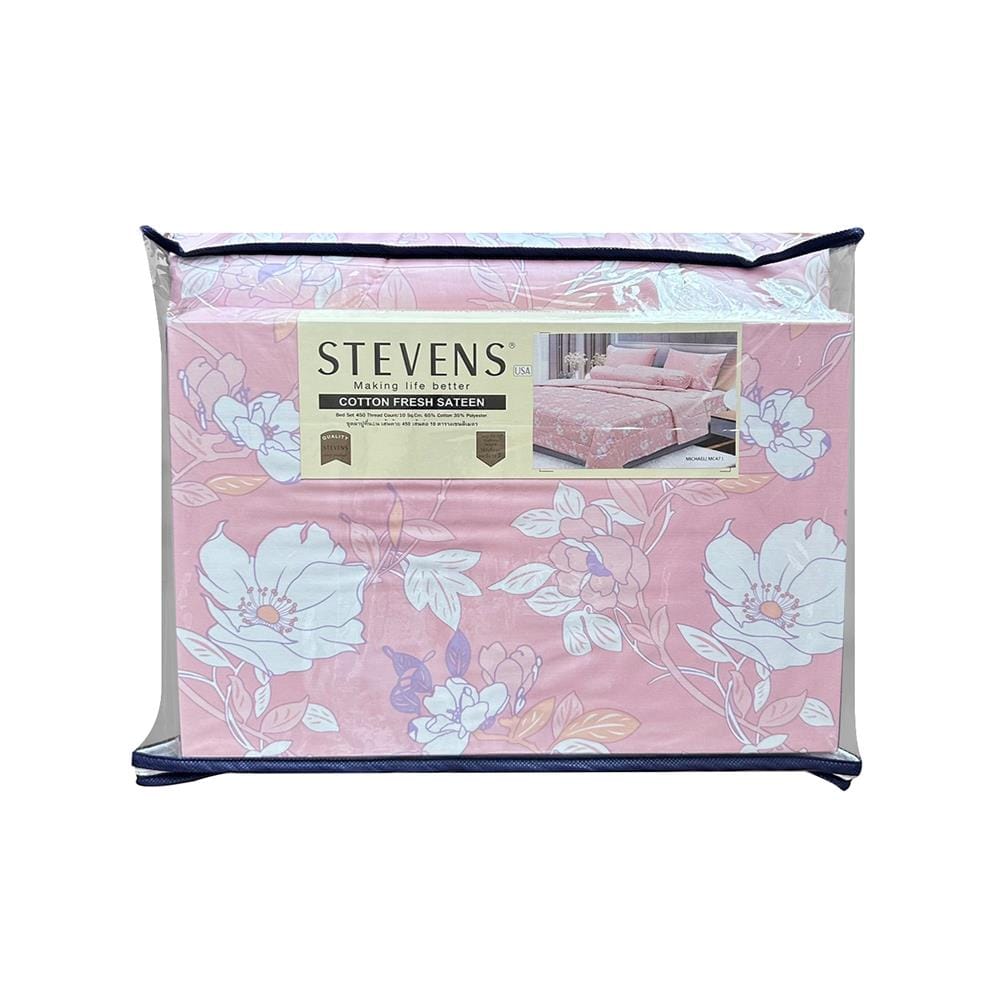 ชุดผ้าปูที่นอน 6 ฟุต 6 ชิ้น STEVENS COTTON FRESH SATTEN MC47