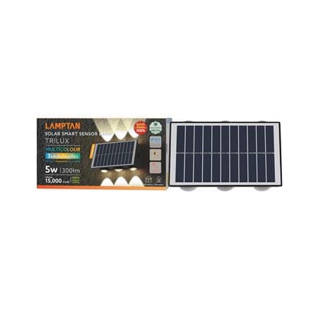 ไฟผนังภายนอก SOLAR LAMPTAN TRILUX 5 วัตต์ DAYLIGHT/COOL WHITE/WARM WHITE สีดำ_3