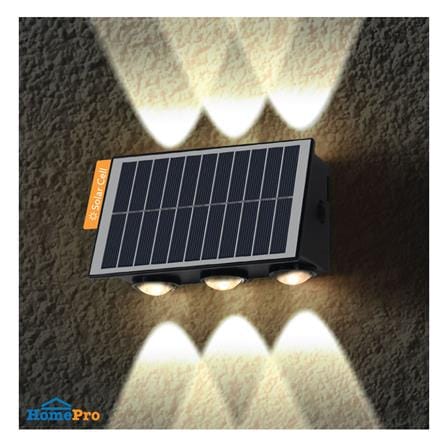 ไฟผนังภายนอก SOLAR LAMPTAN TRILUX 5 วัตต์ DAYLIGHT/COOL WHITE/WARM WHITE สีดำ_4