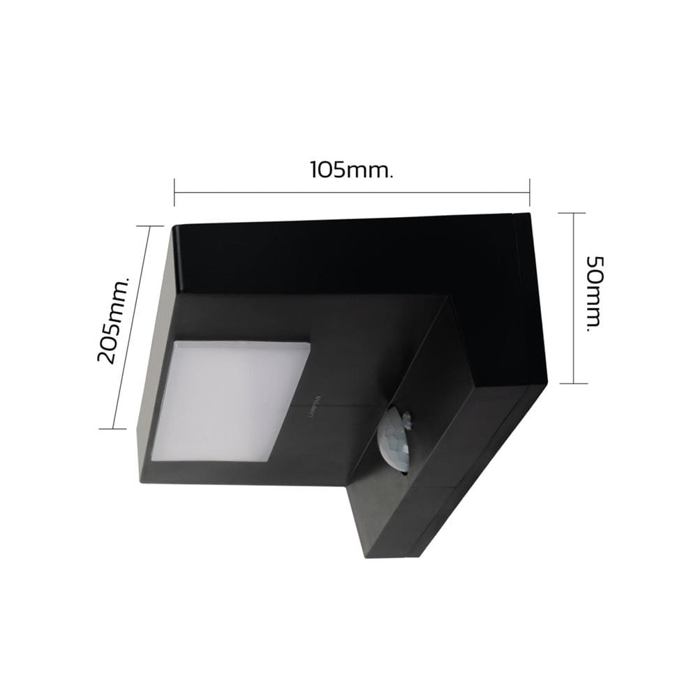 ไฟผนังภายนอก SOLAR LAMPTAN EDGE 10 วัตต์ WARM WHITE สีดำ