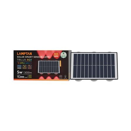 ไฟผนังภายนอก SOLAR LAMPTAN TRILUX 5 วัตต์ RGB สีดำ_2