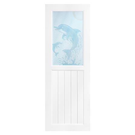 ประตูห้องน้ำ UPVC AZLE ปลาโลมา 70X200 ซม. สีขาว พร้อมวงกบ ไม่เจาะลูกบิด_2