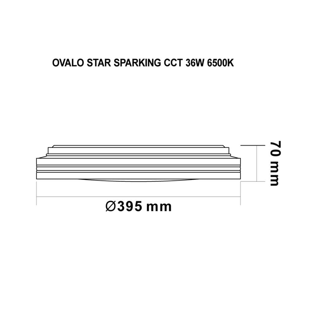 ไฟเพดาน LED SYLVANIA OVALO STAR SPARKING CCT 15 นิ้ว 36 วัตต์ DAYLIGHT/COOL WHITE/WARM WHITE สีขาว