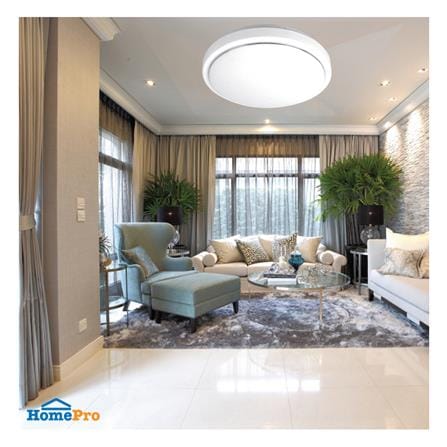 ไฟเพดาน LED SYLVANIA OVALO ECO ACRYLIC GLOSSY SILVER RING 15 นิ้ว 36 วัตต์ DAYLIGHT สีขาว_6