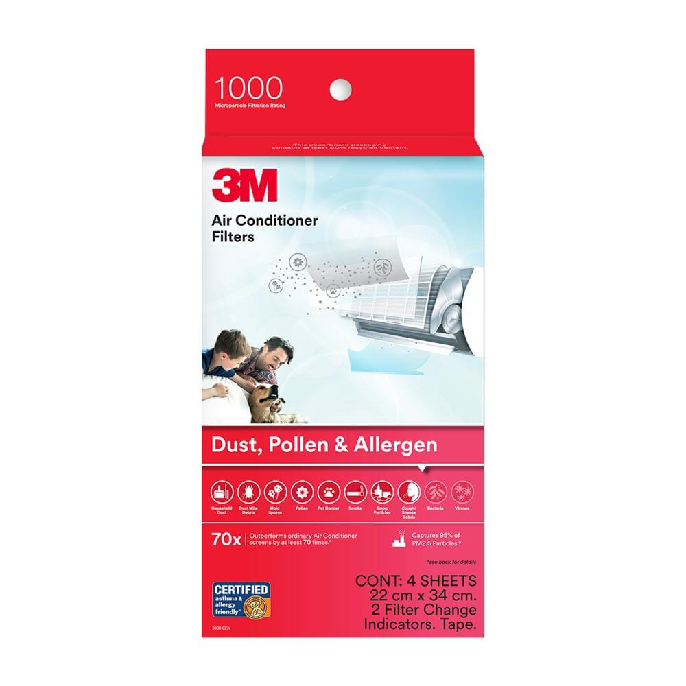 แผ่นดักจับสิ่งแปลกปลอมในอากาศ 3M 34x22 ซม. 4 แผ่น/กล่อง