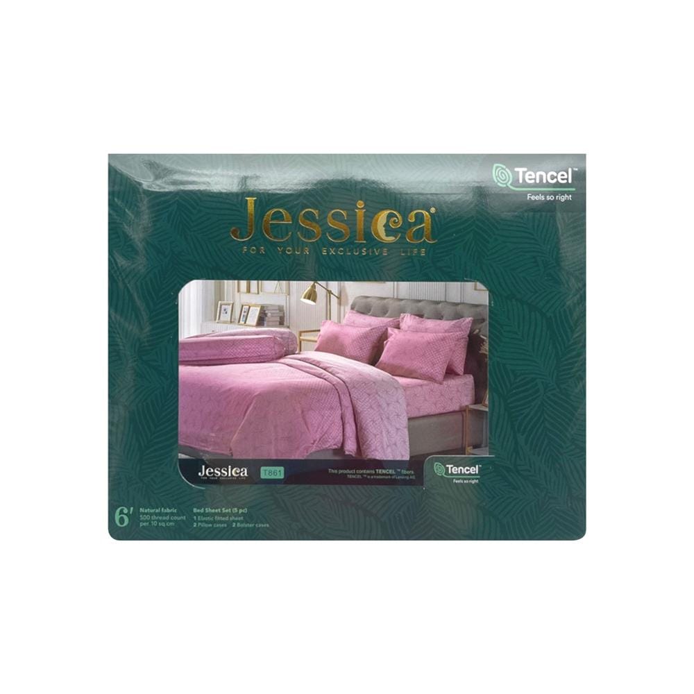 ชุดผ้าปูที่นอน 6 ฟุต 5 ชิ้น JESSICA TENCEL 20164-T861