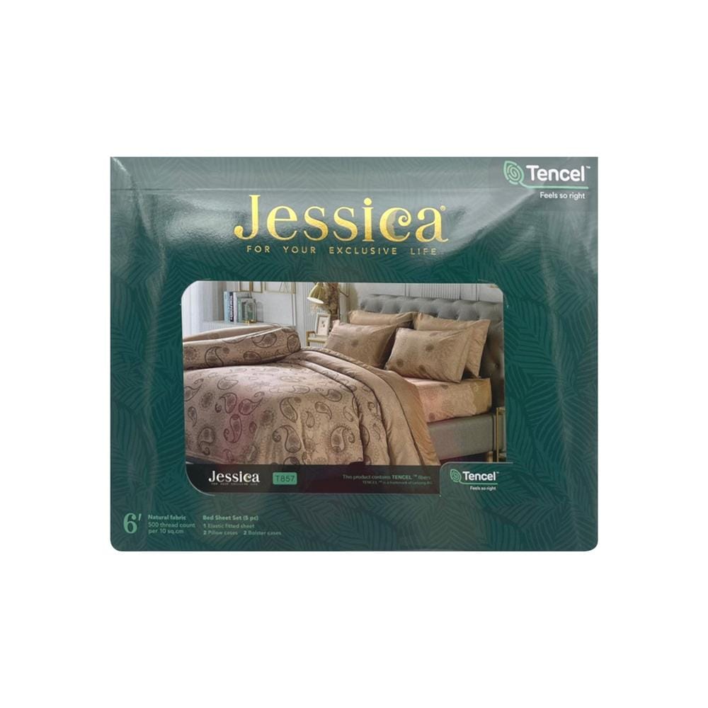 ชุดผ้าปูที่นอน 6 ฟุต 5 ชิ้น JESSICA TENCEL 20164-T857